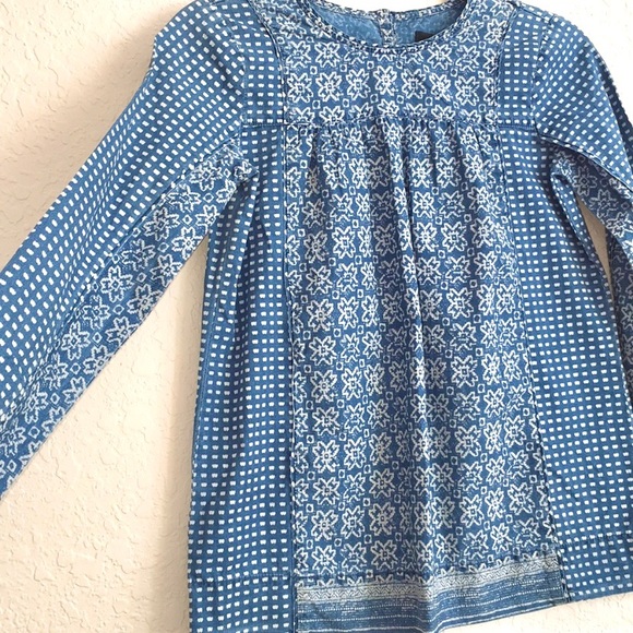 J. Crew Long Sleeve Block Print Blouse. Size 00 - Picture 2 of 6